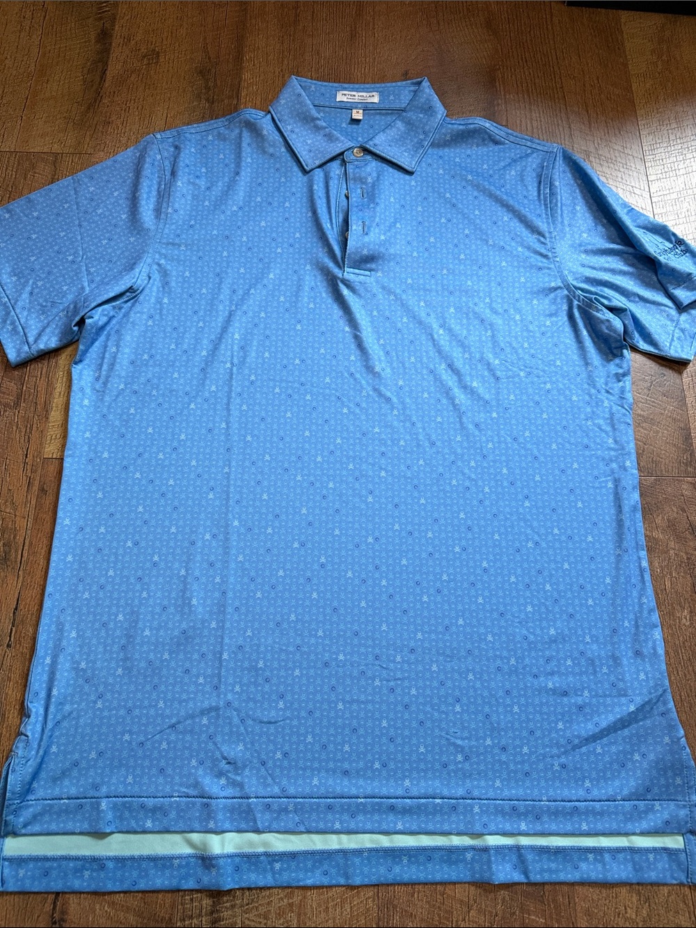 Peter Millar Light Blue Micro-Pattern Polo